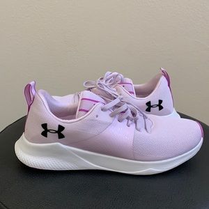 Light pastel purple Under Armour shoes.